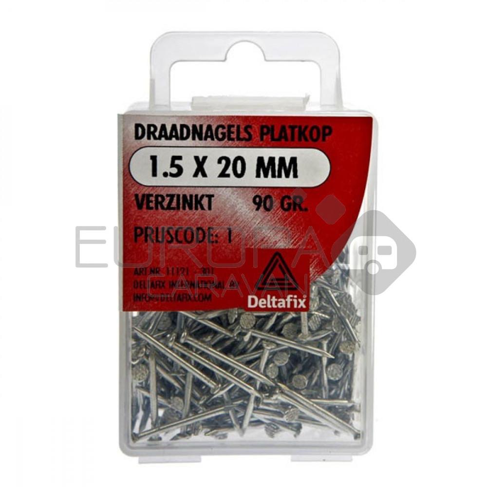 Deltafix Draadnagels Platkop 1.5x20mm Verzinkt