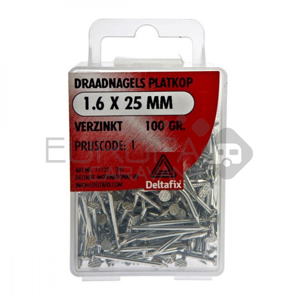 Deltafix Draadnagels Platkop 1.6X25mm Verzinkt