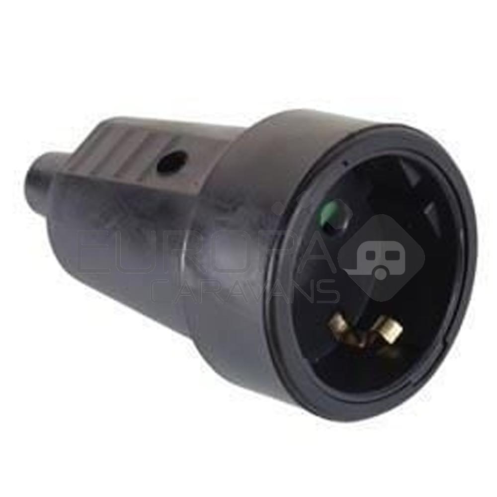 Contra stekker randaarde neopreen zwart