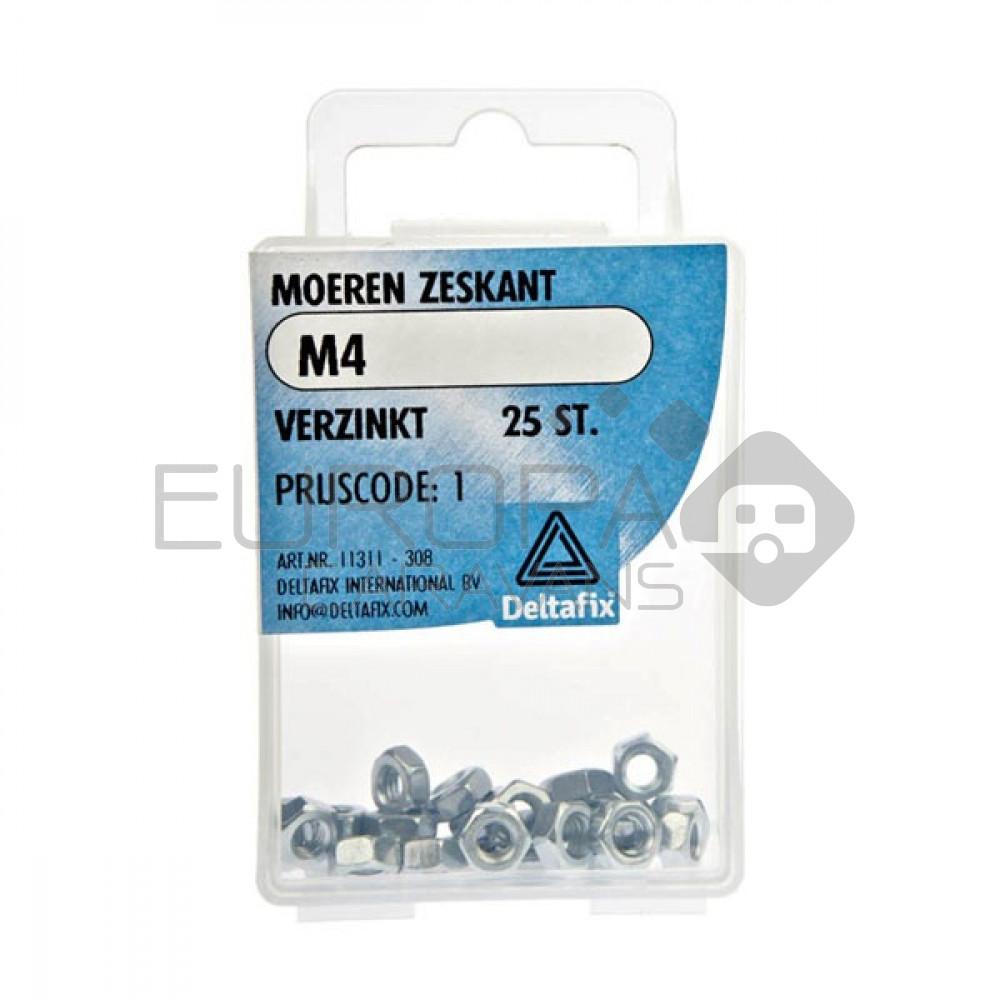Deltafix Moer Zeskant Verzinkt M4 Set 25st