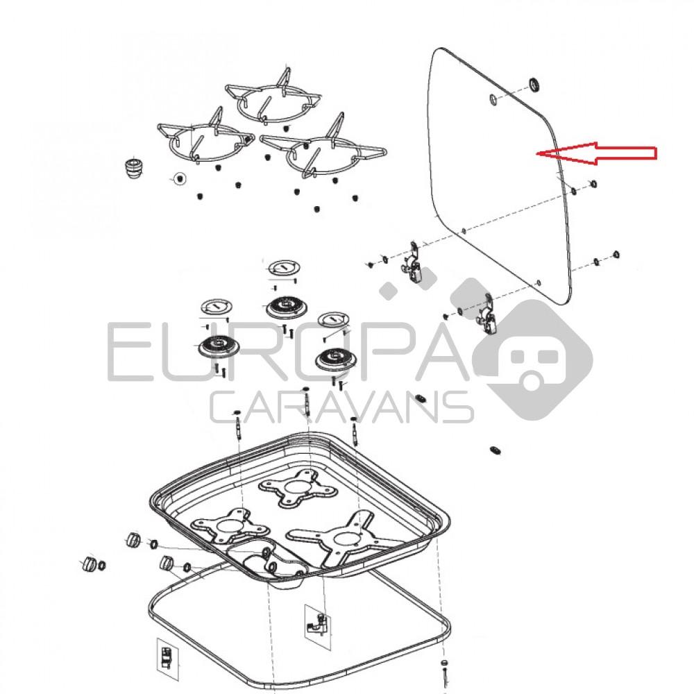 Dometic CE99-ZF/DF/VF Glasdeksel