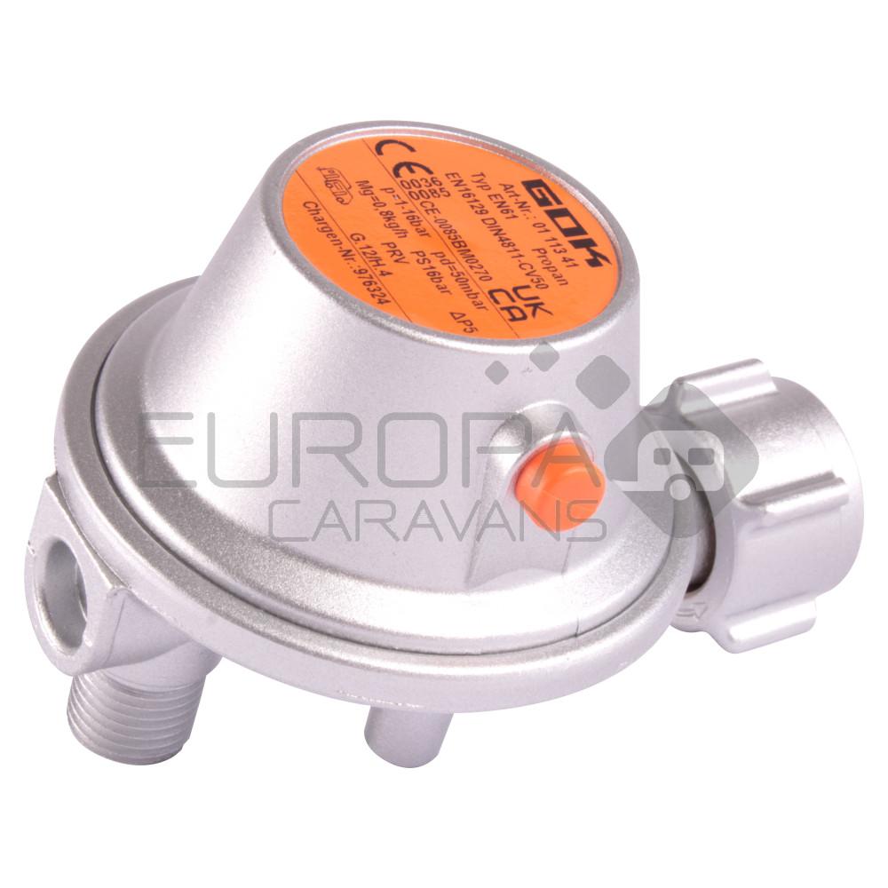 GOK Drukregelaar Haaks 50mb DIN x 1/4L