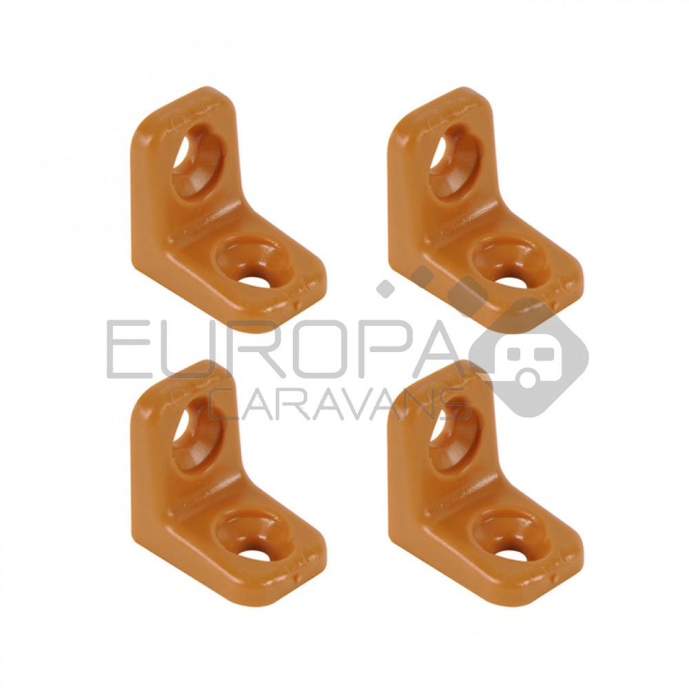 Meubelverbinder beige kunststof à 4 stuks.