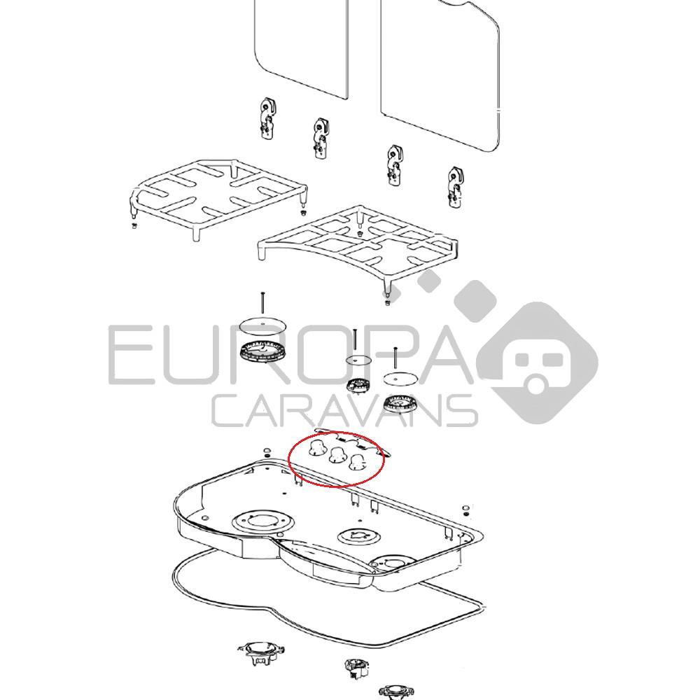 Thetford Hob 353 Regelknopen
