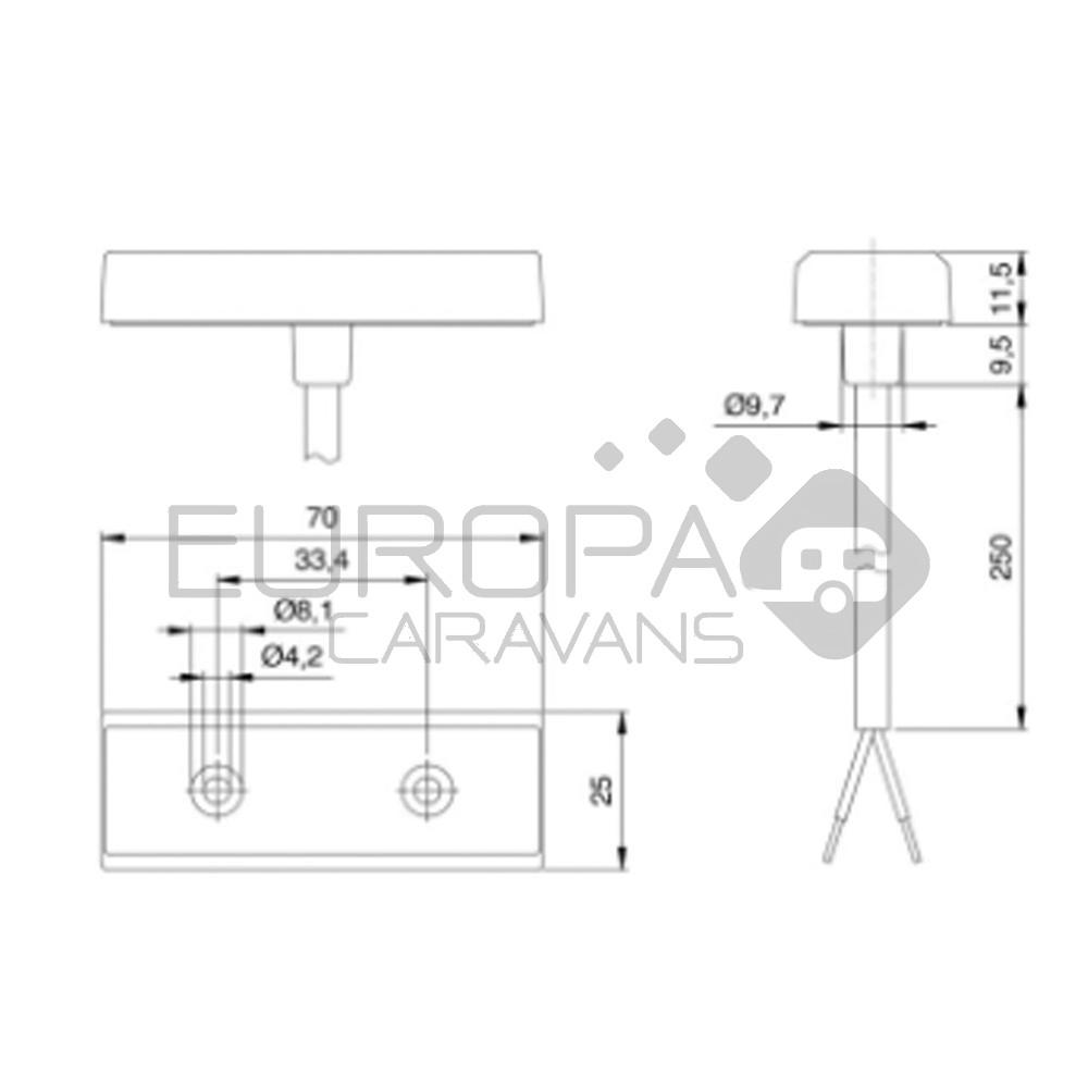 Jokon Markering LED S251 Rechthoekig Opbouw Rood