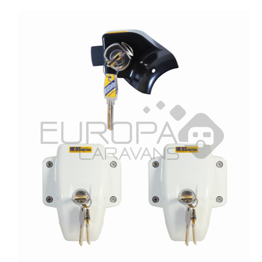 HEOSafe Set Ducato + 2x Door Frame Lock Zwart Wit