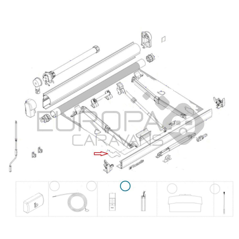 Dometic Scharnier Knikarm Leadrail Links PW1500