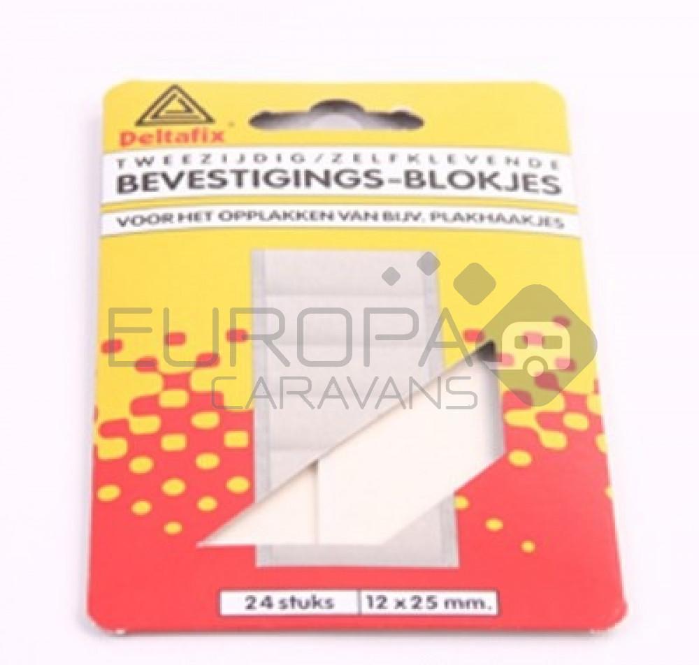 Deltafix Bevestigingsblokjes 25x12mm Wit 24st