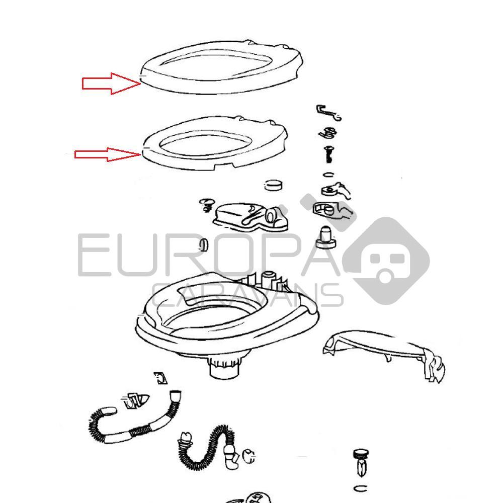 Thetford Aqua Magic IV Bril met Deksel ivoor