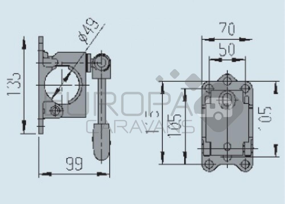 AL-KO Neuswielklem Vastzetknevel Klapbaar 48mm