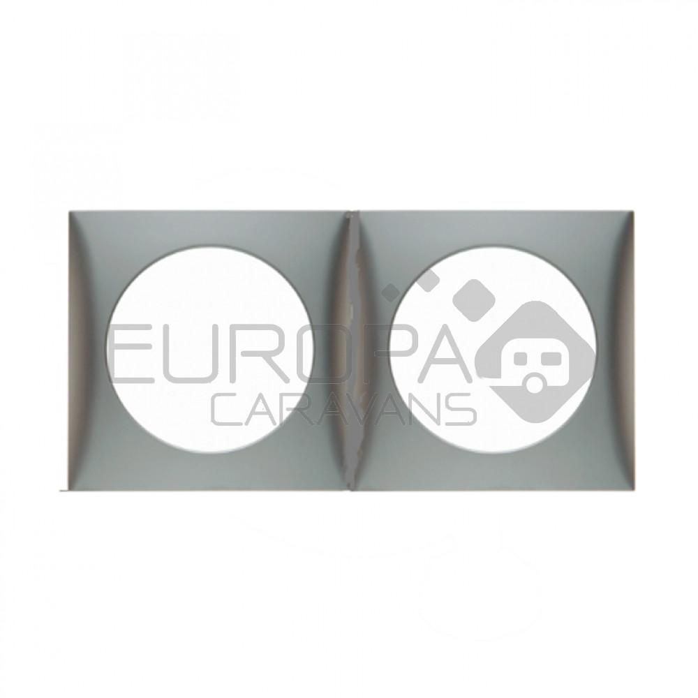 Berker Afdekraam Flow 2-Vaks RVS Mat Gelakt