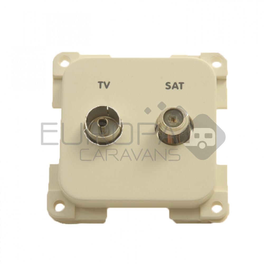 Presto Contactdoos TV + SAT Inbouw S-10.000 Wit