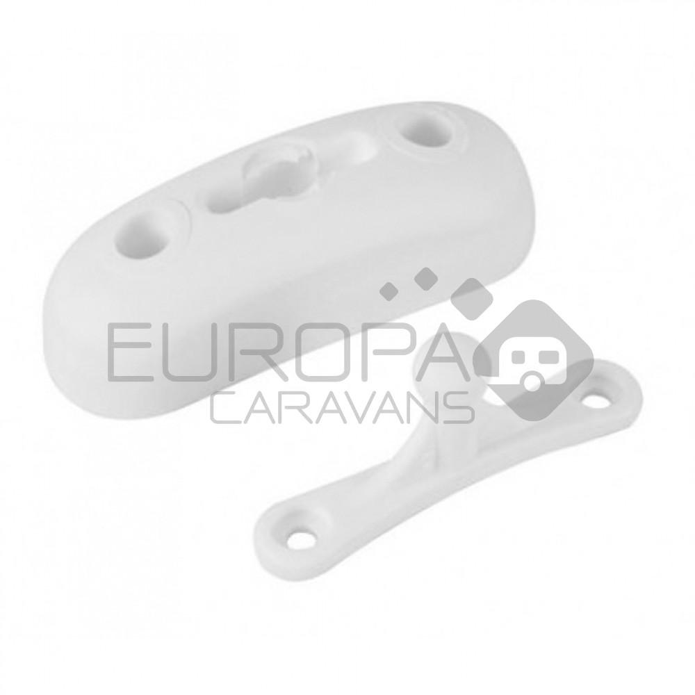 Deurvanger 2-delig met kogelkop Wit