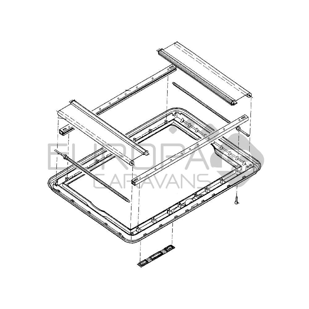 Dometic Heki 1 binnenkader compl. Crème