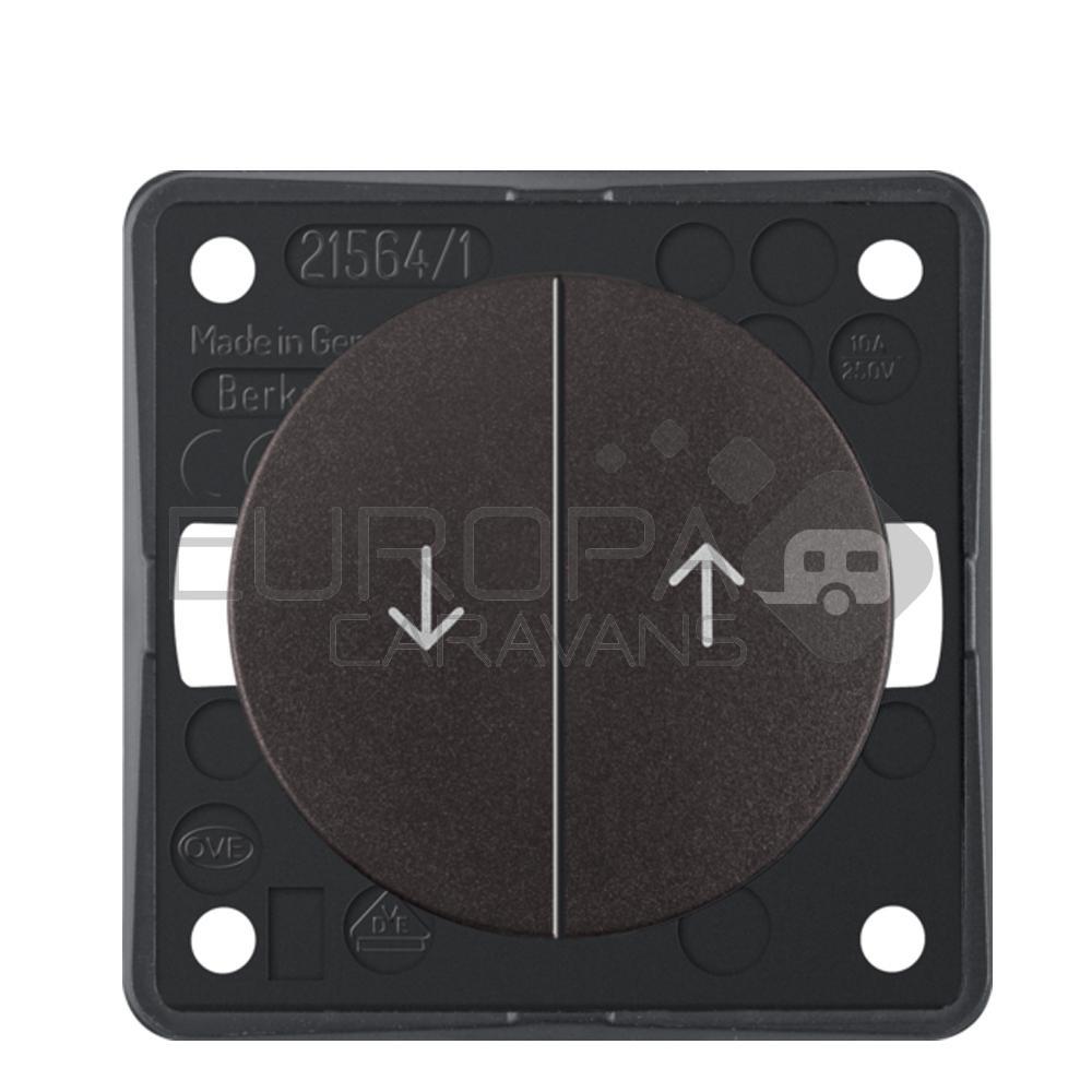 Berker Jalouzie Drukcontact Flow/Pure Inbouw Bruin Mat