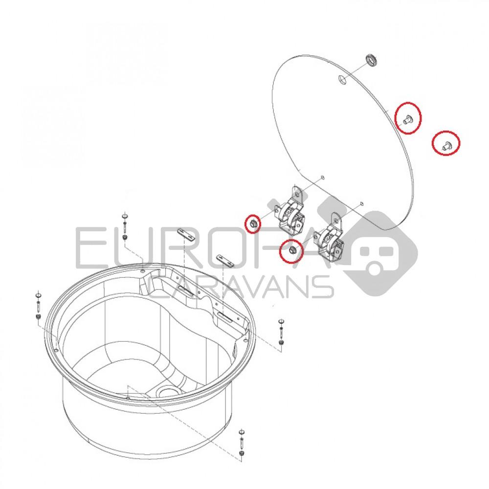 Dometic MO9222L-AM Scharnier Bevestingingsschroef