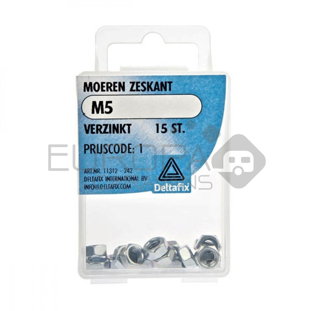 Deltafix Moer Zeskant Verzinkt M5 Set 15st