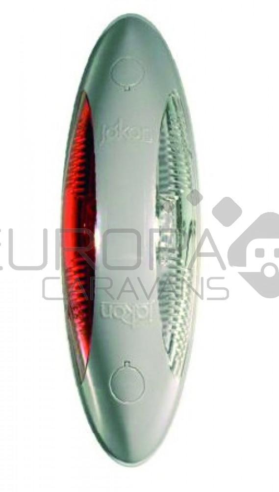 Jokon Markering LED SPL2011 Ovaal Opbouw Rood/Wit Grijs Frame