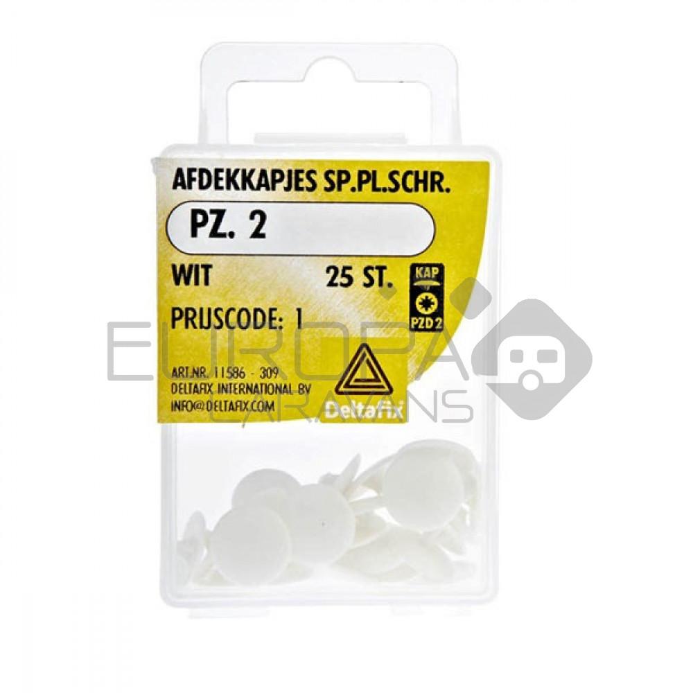 Deltafix Spaanplaatschroef Afdekkapje PZ.2 Wit Set 25st