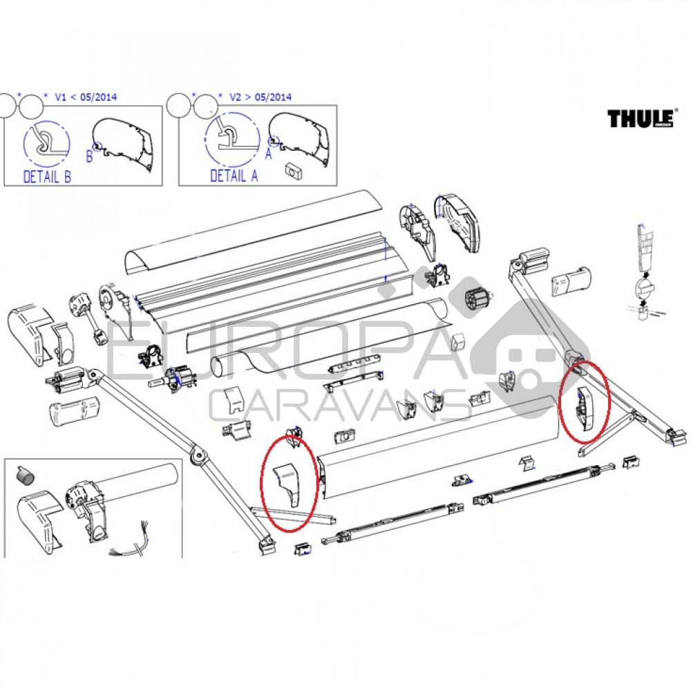 Thule Eindkap Lead Rail LH+RH 9200