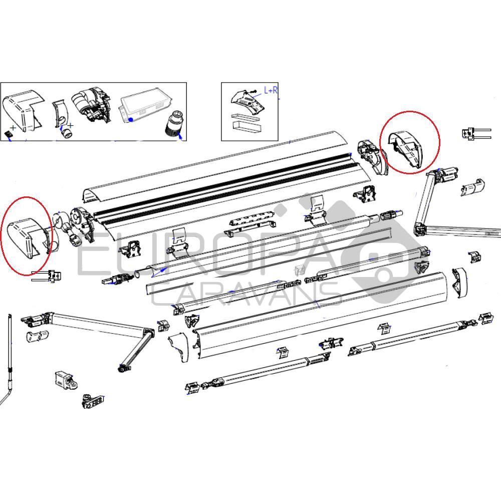 Thule 6300 Eindkap LH+RH Antraciet