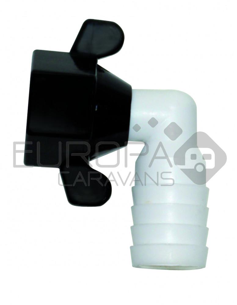 Shurflo Aansluitnippel gebogen, slangaansluiting 10mm