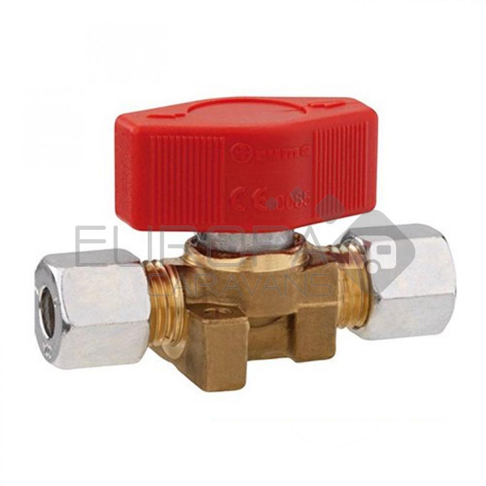 Gaskraan 2x8mm Afsluitbaar