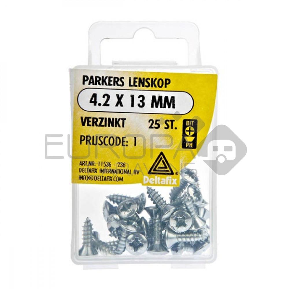 Deltafix Parkers Lenskop Verzinkt 4.2x13mm 25st