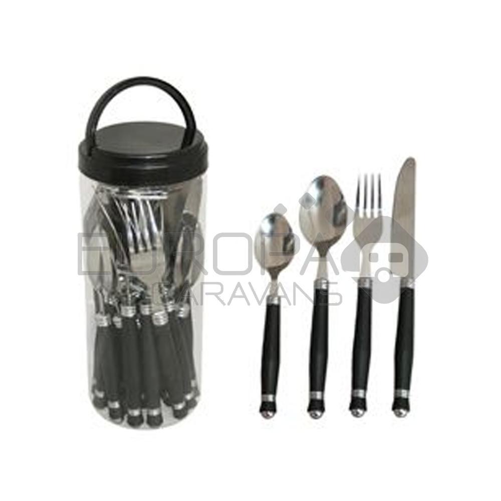 Bestekset Zwart 24-delig