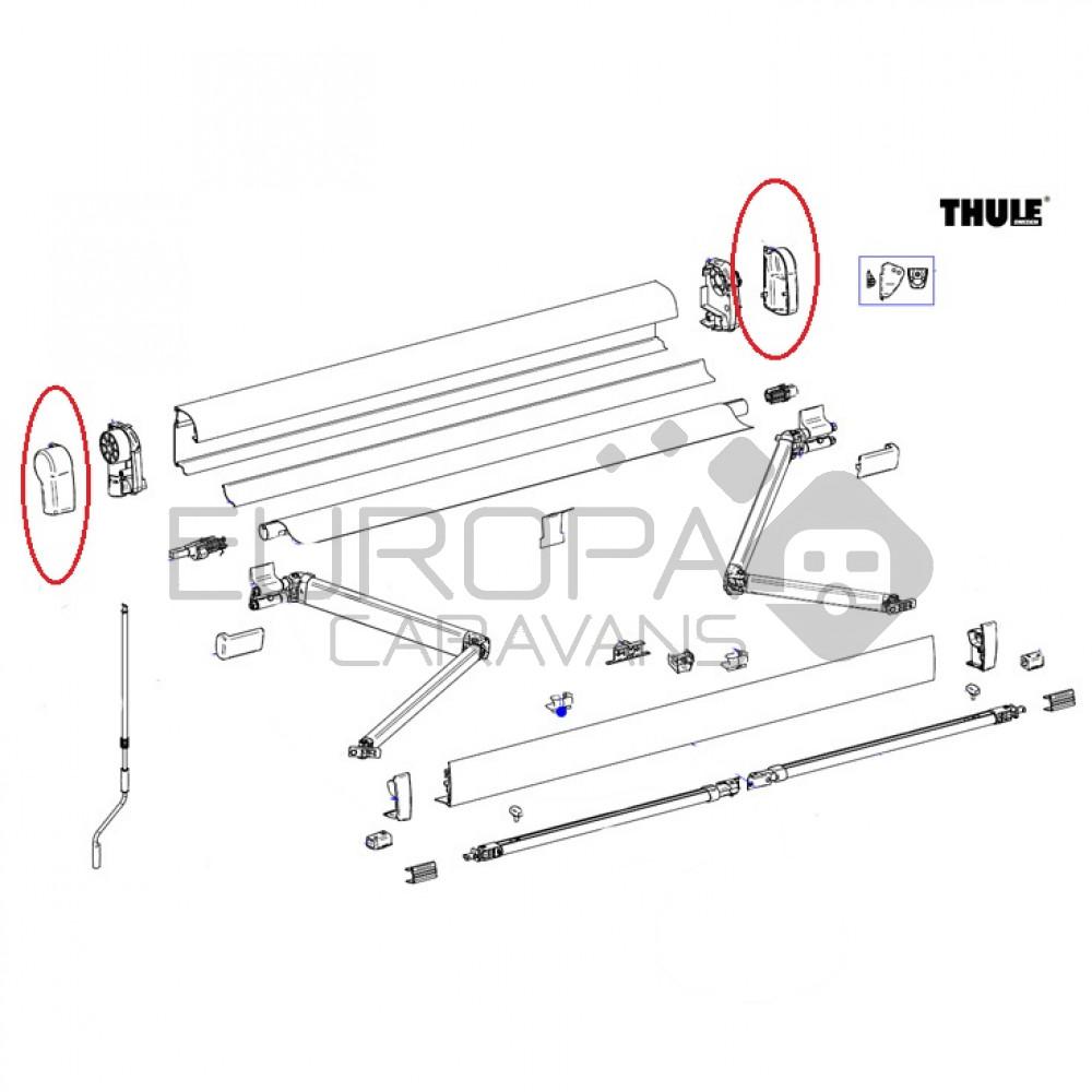 Thule Eindkap Vaste Bak 4900 Geanodiseerd
