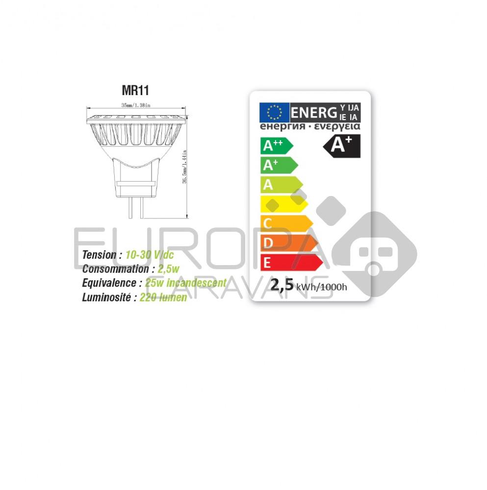 Vechline LED Lamp GU4 MR11 2.5W/220Lumen/3Leds