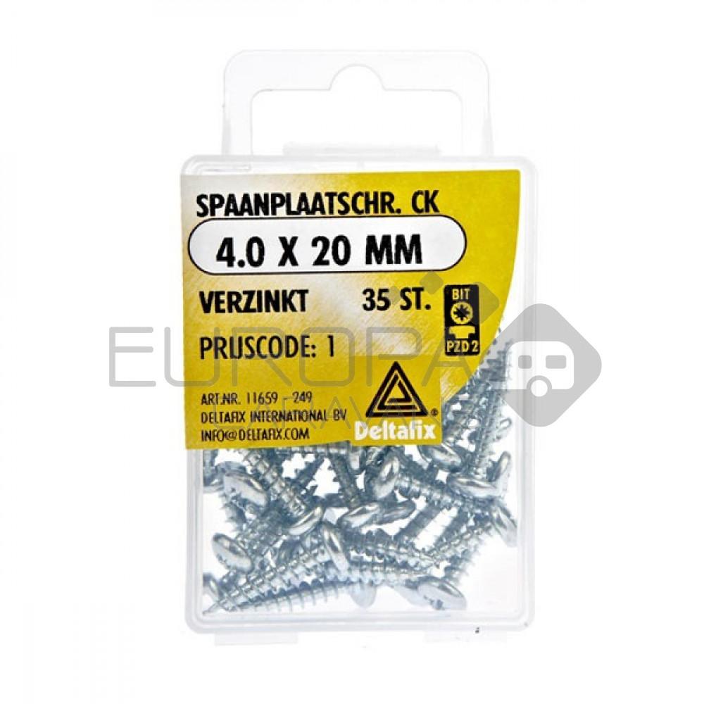 Deltafix Spaanplaatschroef CK 4.0x20mm Set 35st