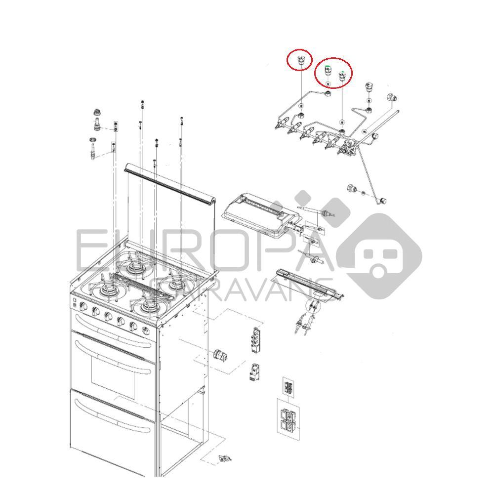 Dometic kookplaat PI8000 Sproeier