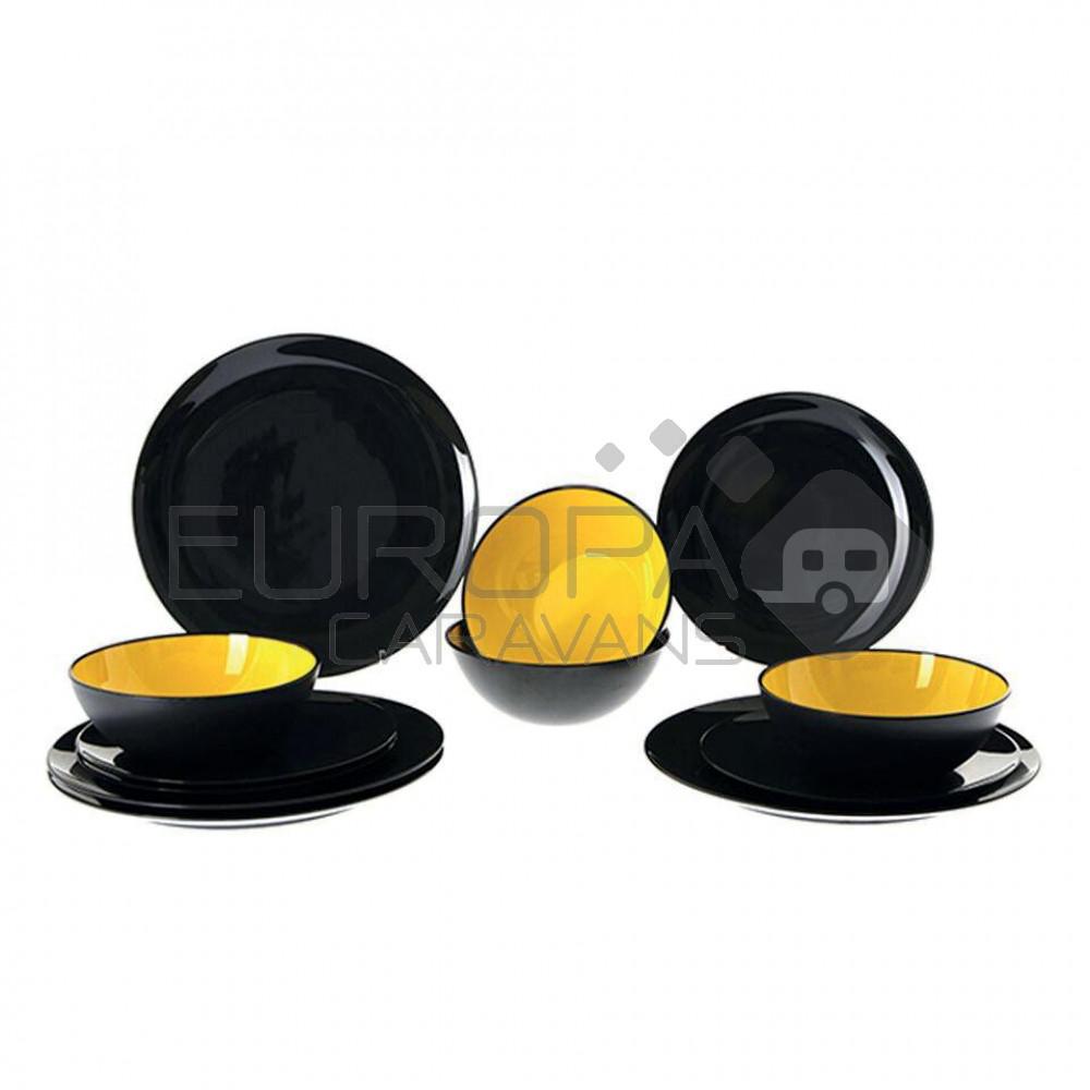 Gimex Grey Line Yellow Servies 12-delig