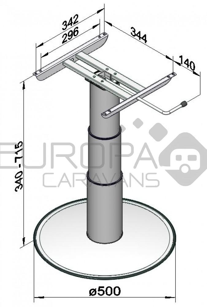 Ilse Vrijstaande Lifttafelpoot 7032 G06 34/71.5cm