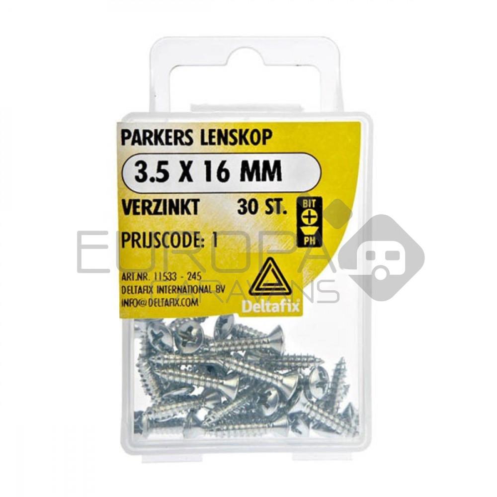 Deltafix Parkers Lenskop Verzinkt 3.5x16mm 30st