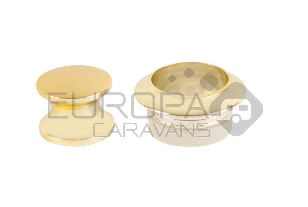 Knop+ring koper pushlock à 2 st.