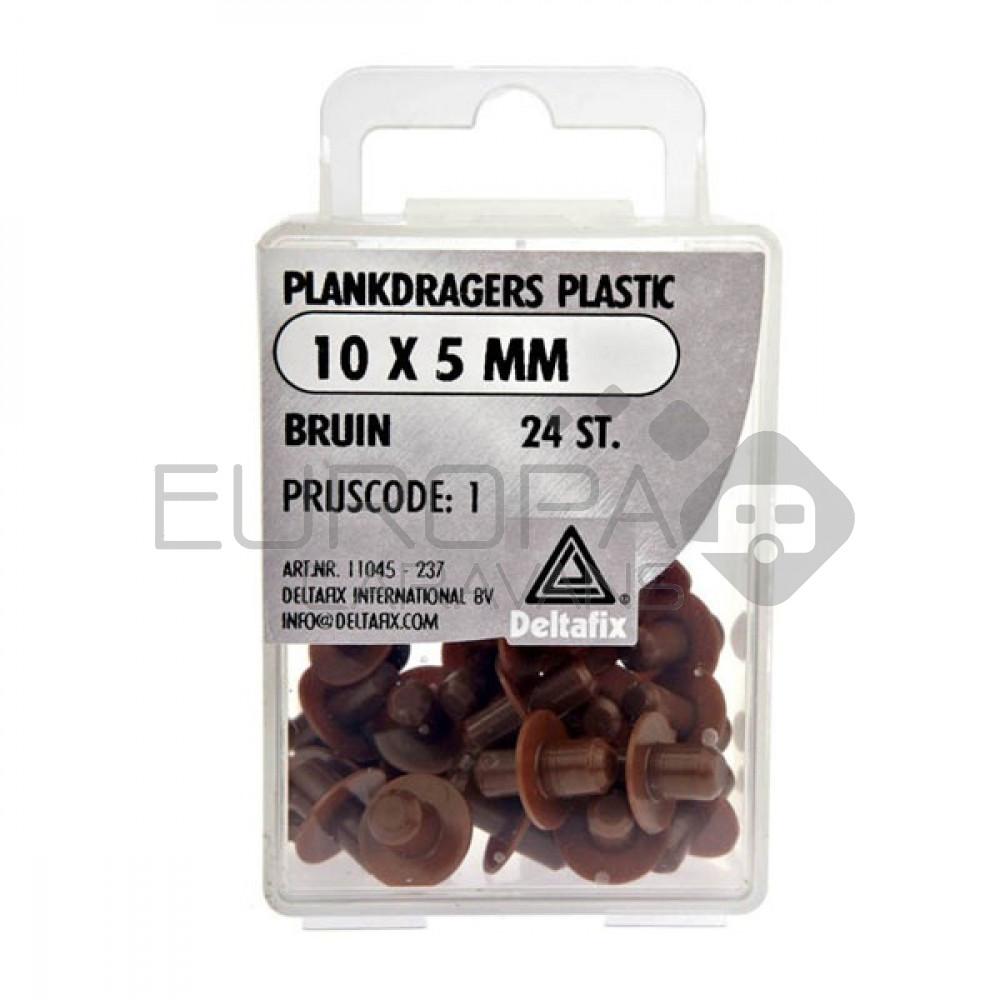 Deltafix Plankdragers Plastic 10x5mm Bruin 24st
