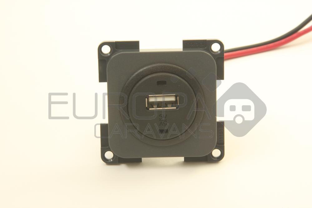 Presto Contactdoos 1x USB Lader 12V Inbouw S-10.000 Grijs