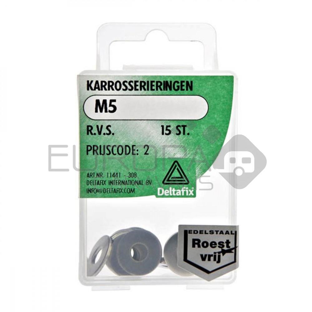 Deltafix Carrosserieringen RVS M5 15st