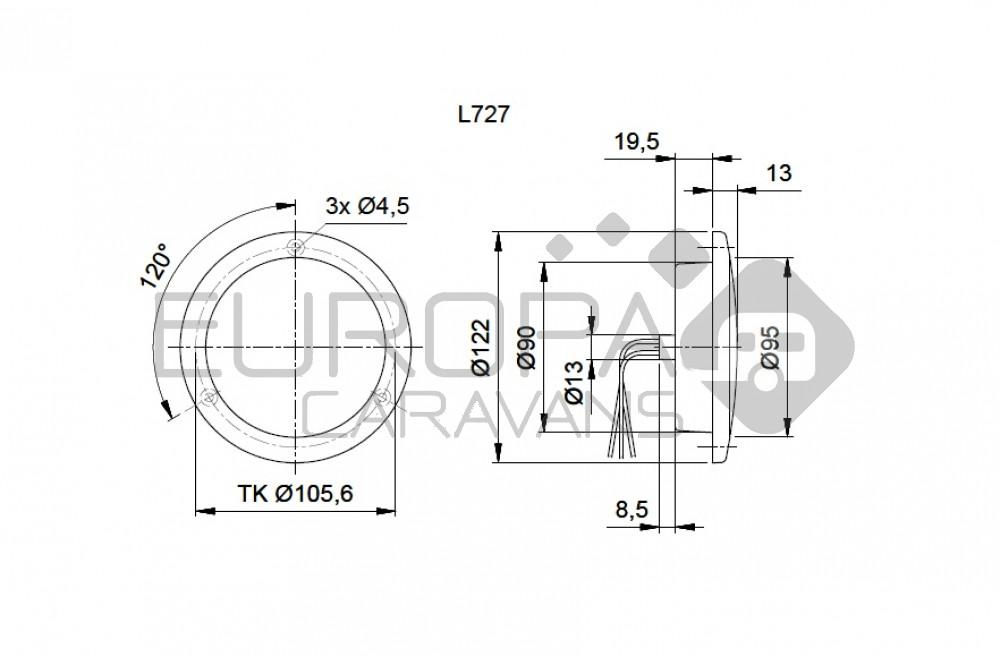 Jokon Remlicht/Achterlicht LED 727 Rond Wit