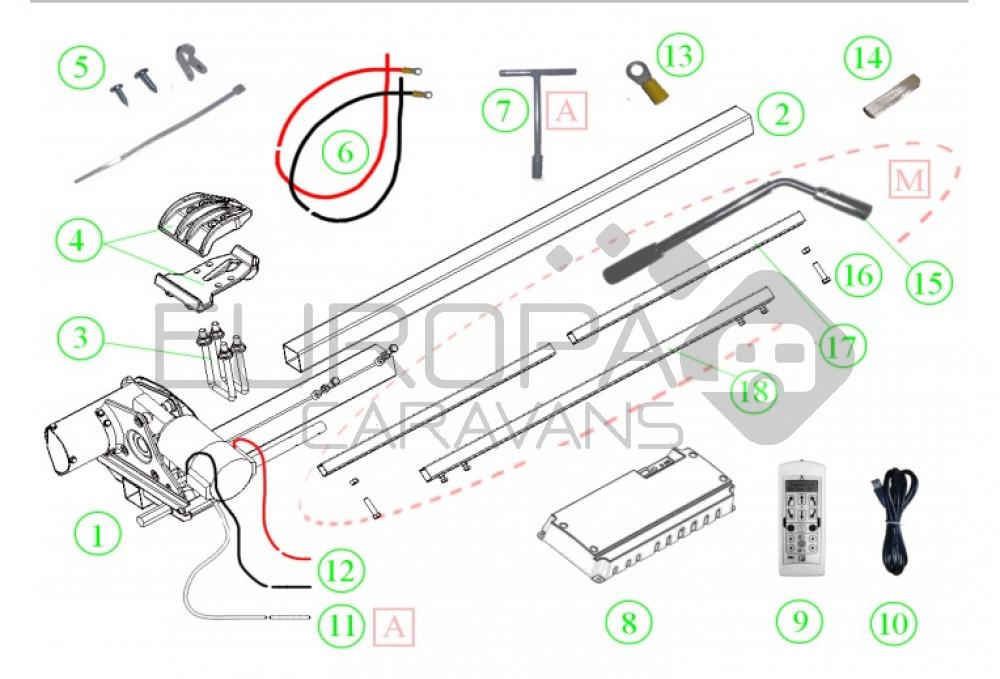 P1 Geleideframe RV/LA zonder motor