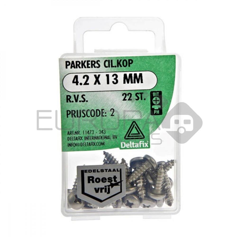 Deltafix Parker CK RVS 4.2x13mm Set 22st