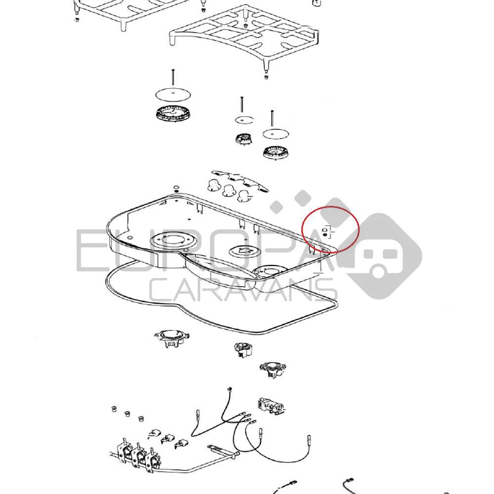 Thetford Hob 335 Dopje en Afdekdopje Pannenrooster