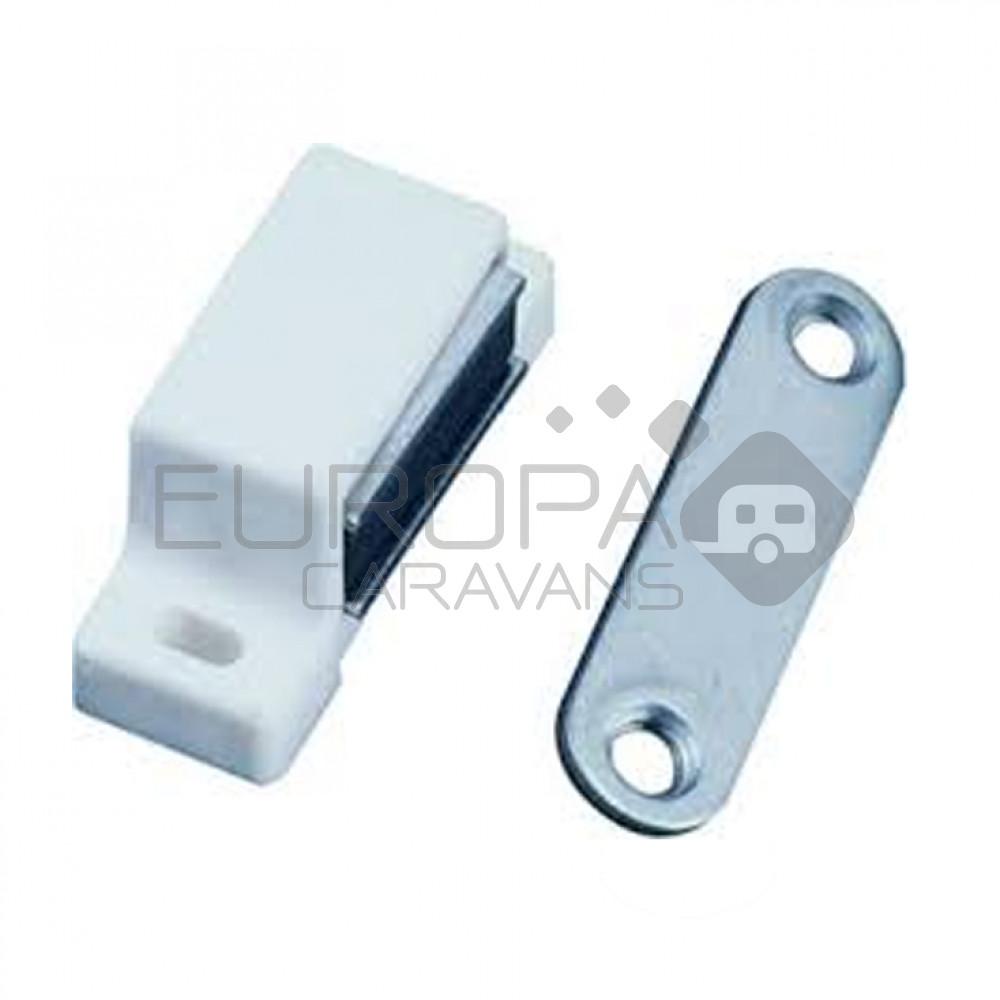 Magneetsnapper kunststof Wit 46x15 4kg à 2 stuks