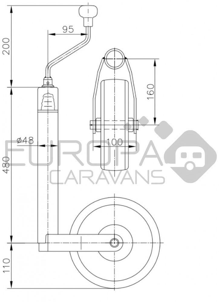 Winterhoff Neuswiel Kunststof Velg 215x70mm 48mm