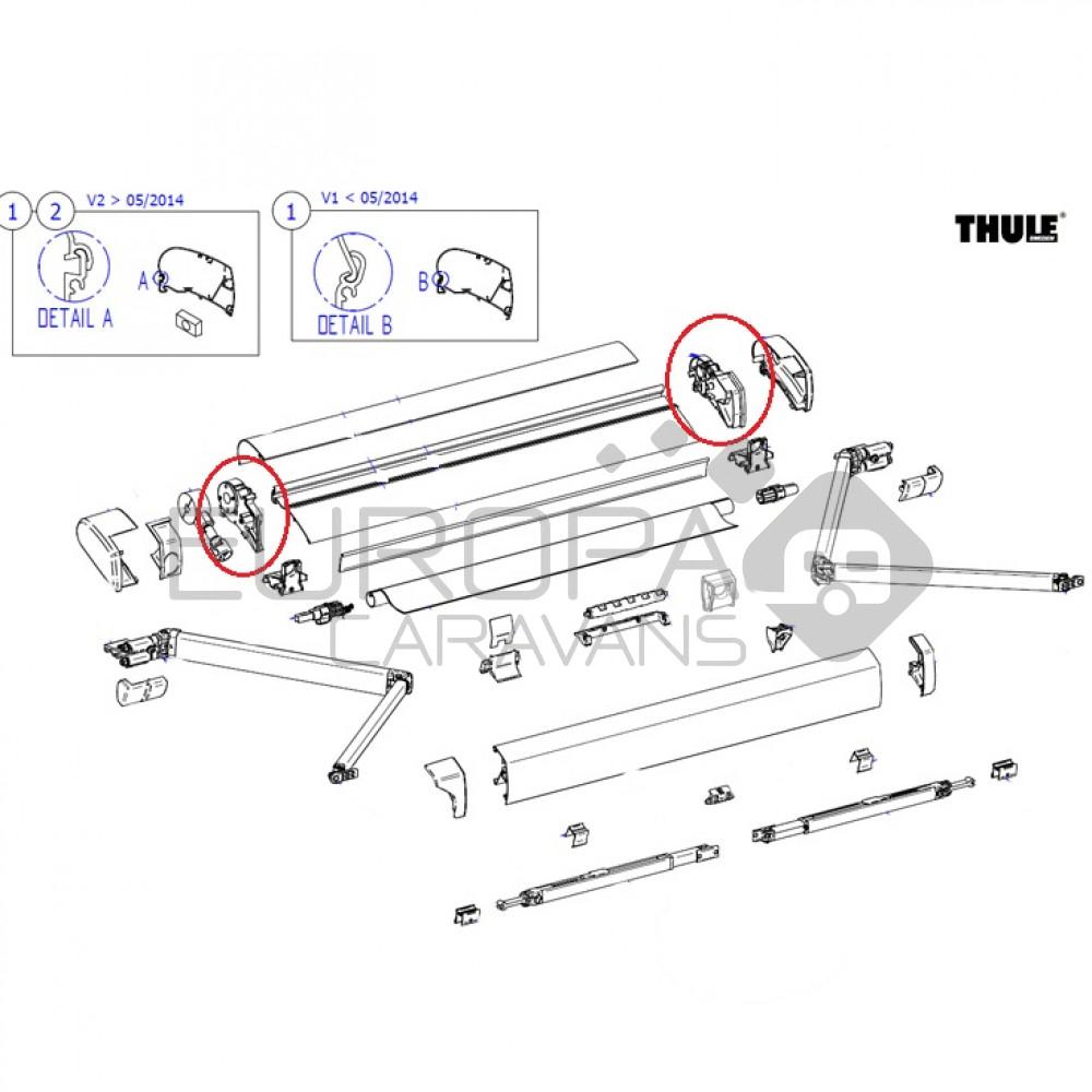 Thule LH&RH endplate assy 6200 white