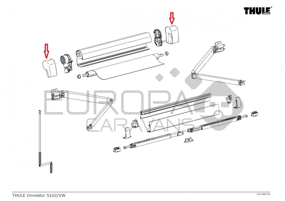 Thule Eindkap LH+RH 5200