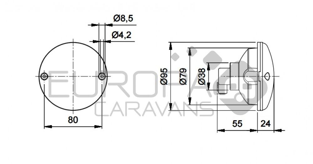 Jokon Knipperlicht 710 met Oranje Gloeilamp Rond Wit