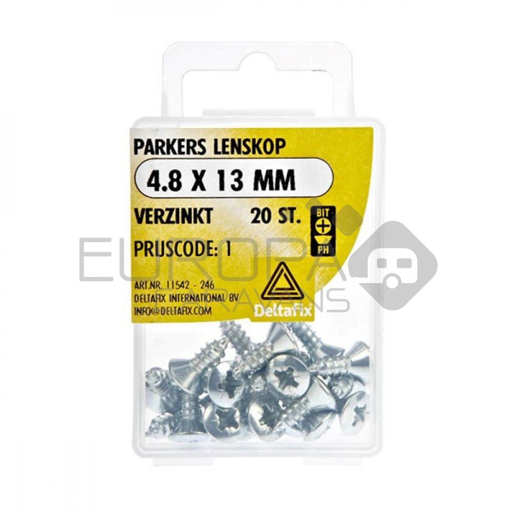 Deltafix Parkers Lenskop Verzinkt 4.8x13mm 20st